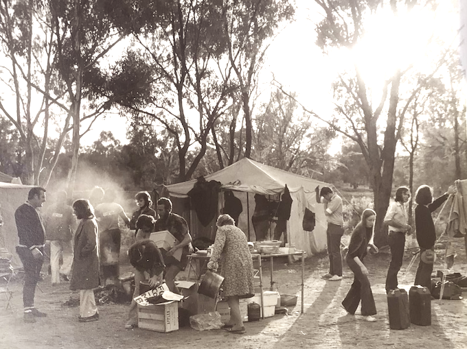 The campsite on the Long March at Mildura, Victoria