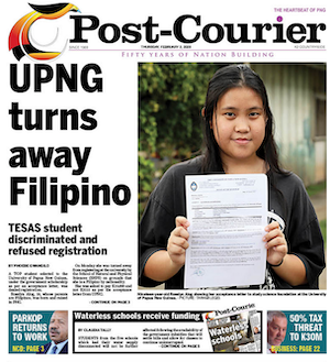 The Post-Courier's front page story about UPNG discrimination 