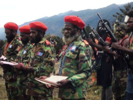 Pro-independence fighters from the Highlands-based Defence Region Command of the West Papua National Liberation Army (TPNPB). Image: TPNPB/RNZ Pacific