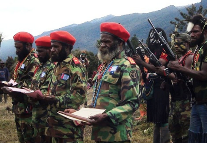 Pro-independence fighters from the Highlands-based Defence Region Command of the West Papua National Liberation Army (TPNPB). Image: TPNPB/RNZ Pacific