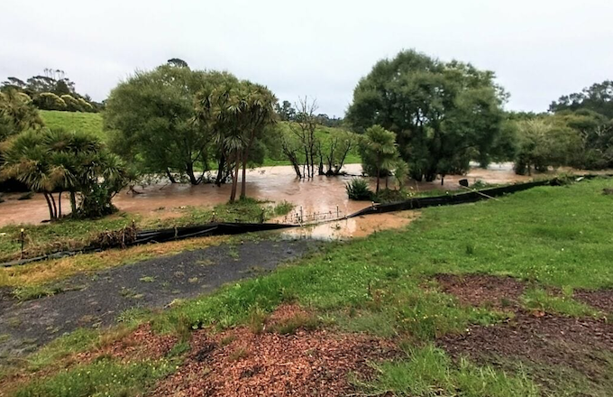 Part of the property after the Auckland floods