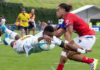 Fijian Drua replacement Taniela Rakuro dives over to score the match winning try