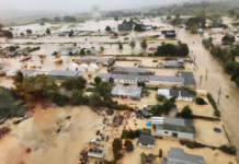 The northern Hawke's Bay town of Wairoa (pop. 8000) flooded