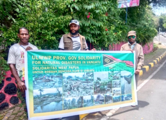 West Papuans in a solidarity fundraising rally to support for the victims of this month's tropical cyclones in Vanuatu