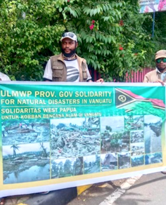 West Papuans in a solidarity fundraising rally to support for the victims of this month's tropical cyclones in Vanuatu