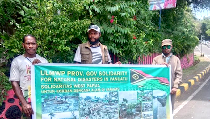 West Papuans in a solidarity fundraising rally to support for the victims of this month's tropical cyclones in Vanuatu