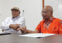 Reverend Benny Giai (left) and Reverend Rev. Socratez Sofyan Yoman at the Papuan Church Council