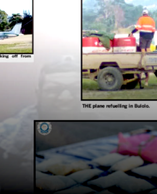 Police allege 52kg methamphetamine was located on a "black flight" from PNG to Australia