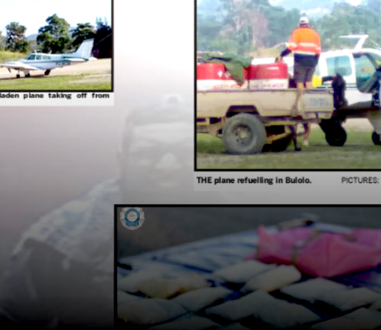 Police allege 52kg methamphetamine was located on a "black flight" from PNG to Australia