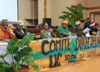 A meeting of the Caledonian Union, one of the partners in the FLNKS