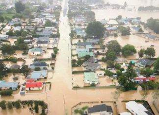 Flooded properties in Hawke's Bay.