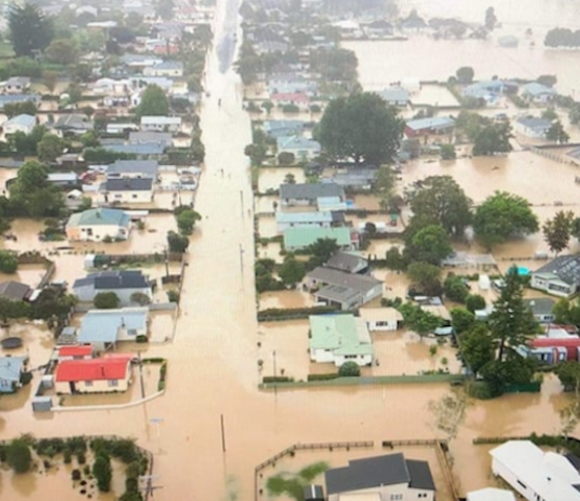 Flooded properties in Hawke's Bay.