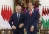 President Joko "Jokowi" Widodo (right) with Palestinian Prime Minister Mohammad Shtayyeh in Jakarta 2022