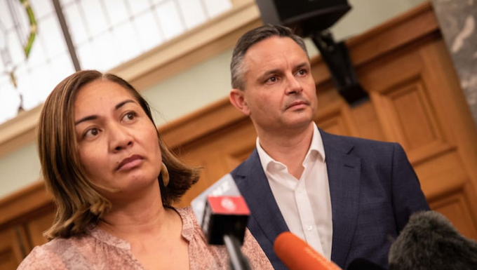 Green Party co-leaders Marama Davidson and James Shaw