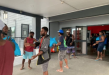 Ni-Vanuatu RSE workers helping unload donations after Cyclone Gabrielle