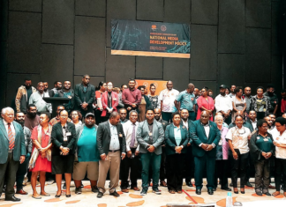 Some of PNG's media stakeholders at the draft media policy consultation in Port Moresby last Thursday