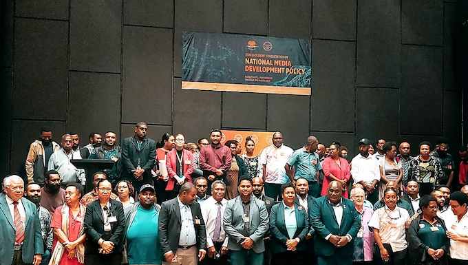 Some of PNG's media stakeholders at the draft media policy consultation in Port Moresby last Thursday