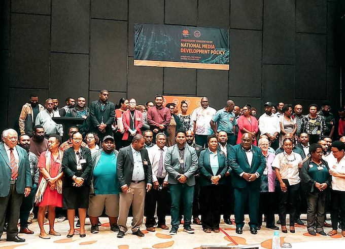 Some of PNG's media stakeholders at the draft media policy consultation in Port Moresby last Thursday