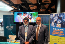 USP vice-chancellor Professor Pal Ahluwalia (left) and chief operating officer Walter Fraser