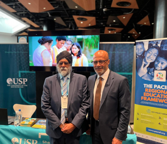 USP vice-chancellor Professor Pal Ahluwalia (left) and chief operating officer Walter Fraser