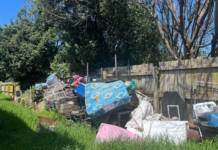 The back yard of Samoan community advocate Paul Mark's home in Mangere