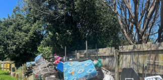 The back yard of Samoan community advocate Paul Mark's home in Mangere