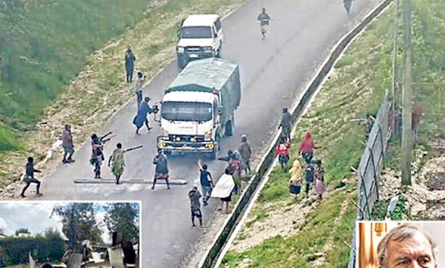 The Porgera "killing fields" front page in the PNG Post-Courier yesterday