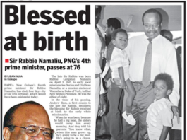 The late Sir Rabbie Namaliu
