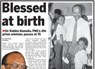 The late Sir Rabbie Namaliu