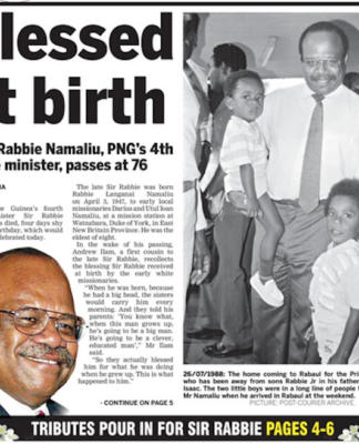 The late Sir Rabbie Namaliu