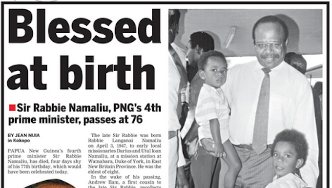 The late Sir Rabbie Namaliu