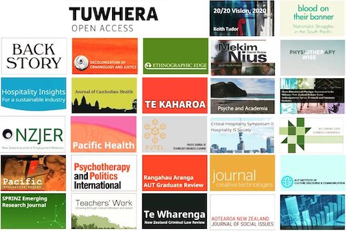 Some of the publications on AUT's Tūwhera platform, including Pacific Journalism Review