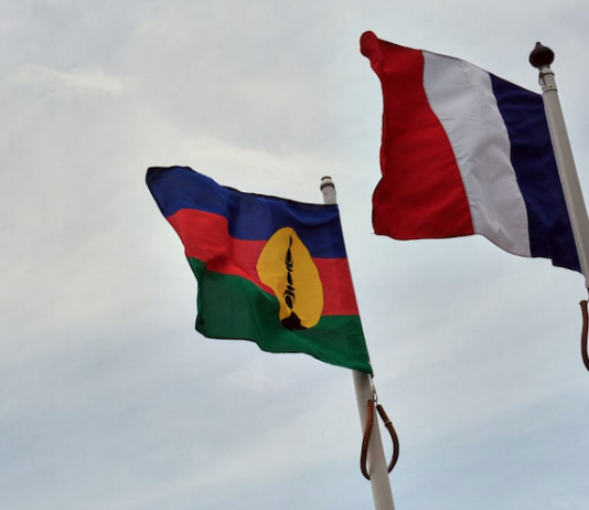 Twin flags of Kanaky and France