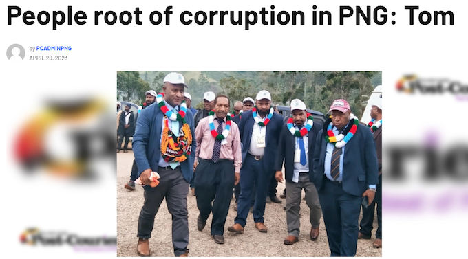 The root of corruption in PNG 28Apr23