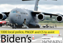 How the PNG Post-Courier covered the security build up today for US President Biden's visit