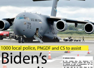 How the PNG Post-Courier covered the security build up today for US President Biden's visit