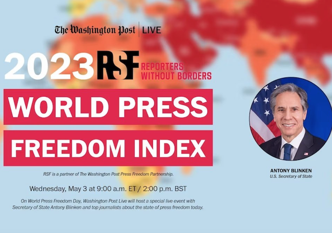 RSF's World Press Freedom Index 2023 launching today