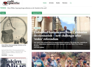 A section of the Café Pacific front page
