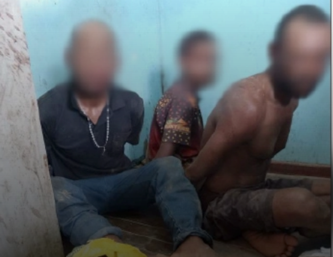 The three alleged gun runners arrested in border village raid