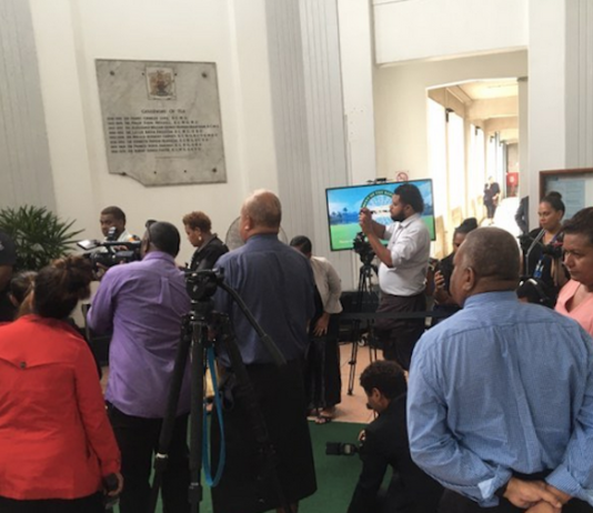 A Fiji news media conference