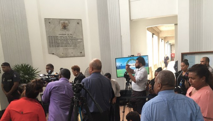 A Fiji news media conference