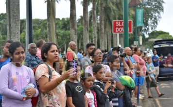 A section of the Girmit Day holiday crowd in Suva yesterday