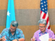 FSM Chief Negotiator Leo Falcam Jr (left) and US Presidential Envoy Joseph Yun in Pohnpei