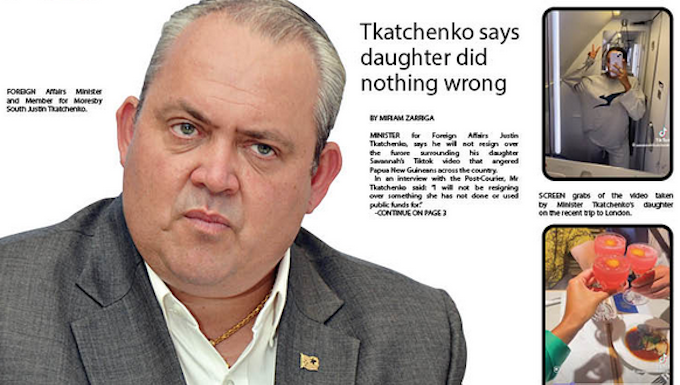 How the PNG Post-Courier reported Foreign Minister Justin Tkatchenko's Coronation trip controversy 11May23