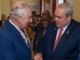PNG Foreign Minister Justin Tkatchenko (right) - who has "stepped aside" - meets King Charles III