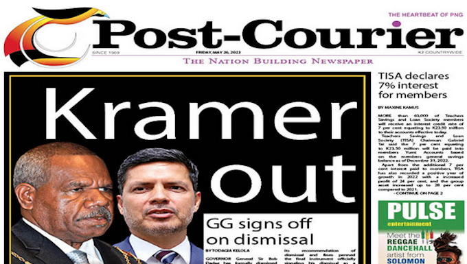 PNG’s Governor-General signs off on dismissal of Bryan Kramer as MP Sir Bob Dadae and Bryan Kramer