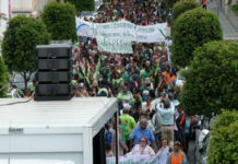 An estimated 7000 people marched to New Caledonia's Territorial Congress