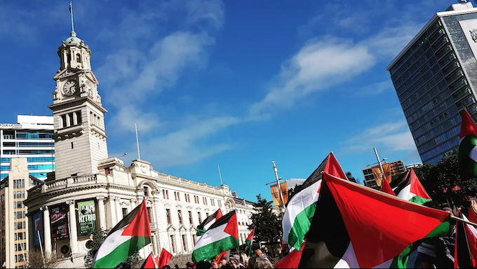 Celebrating Nakba Day at Aotea Square, Auckland, on 13 May 2023