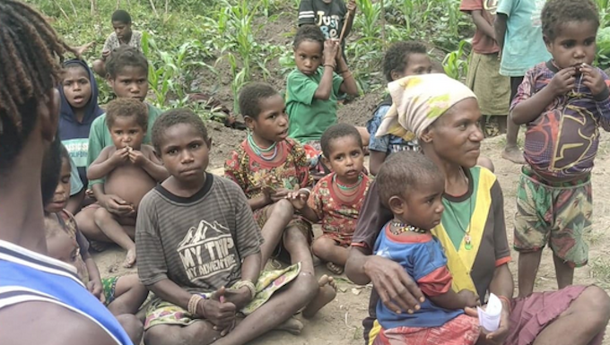Nduga children living in refugee camps in the Papuan highlands