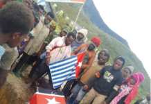 West Papuan Morning Star flag at burial